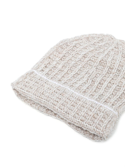 MM6 Maison Margiela contrast-stitching textured beanie outlook