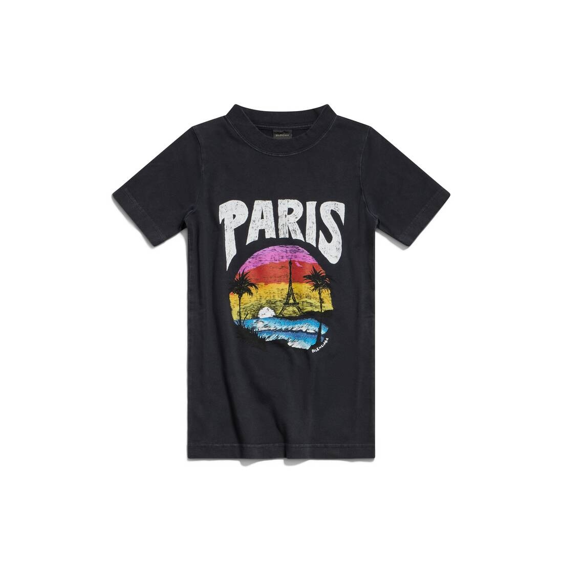 Women's Paris Tropical T-shirt Fitted in Black/white - 1