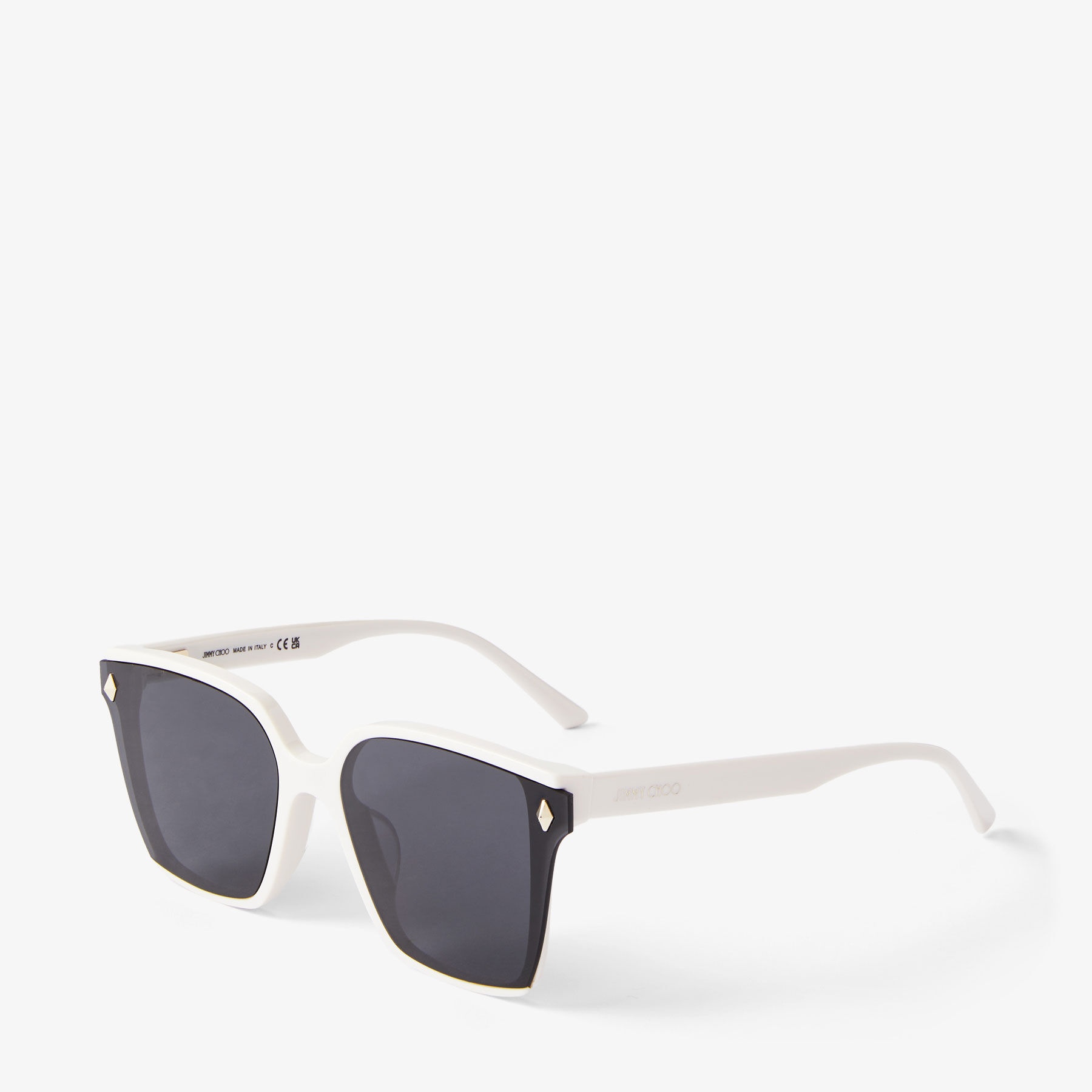 Ariya
White Square Sunglasses with Studs - 3