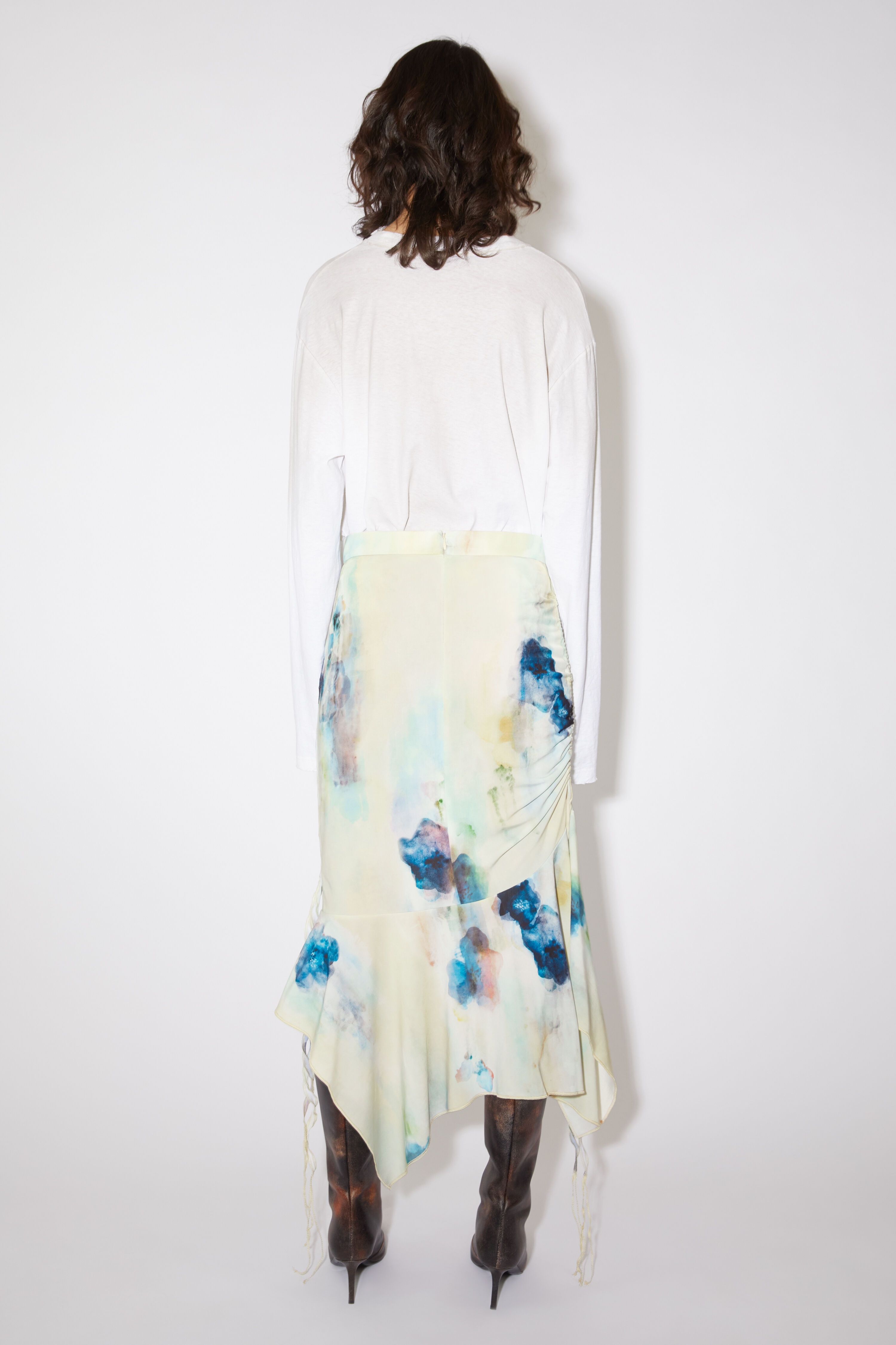 Printed asymmetric skirt - Light blue - 3