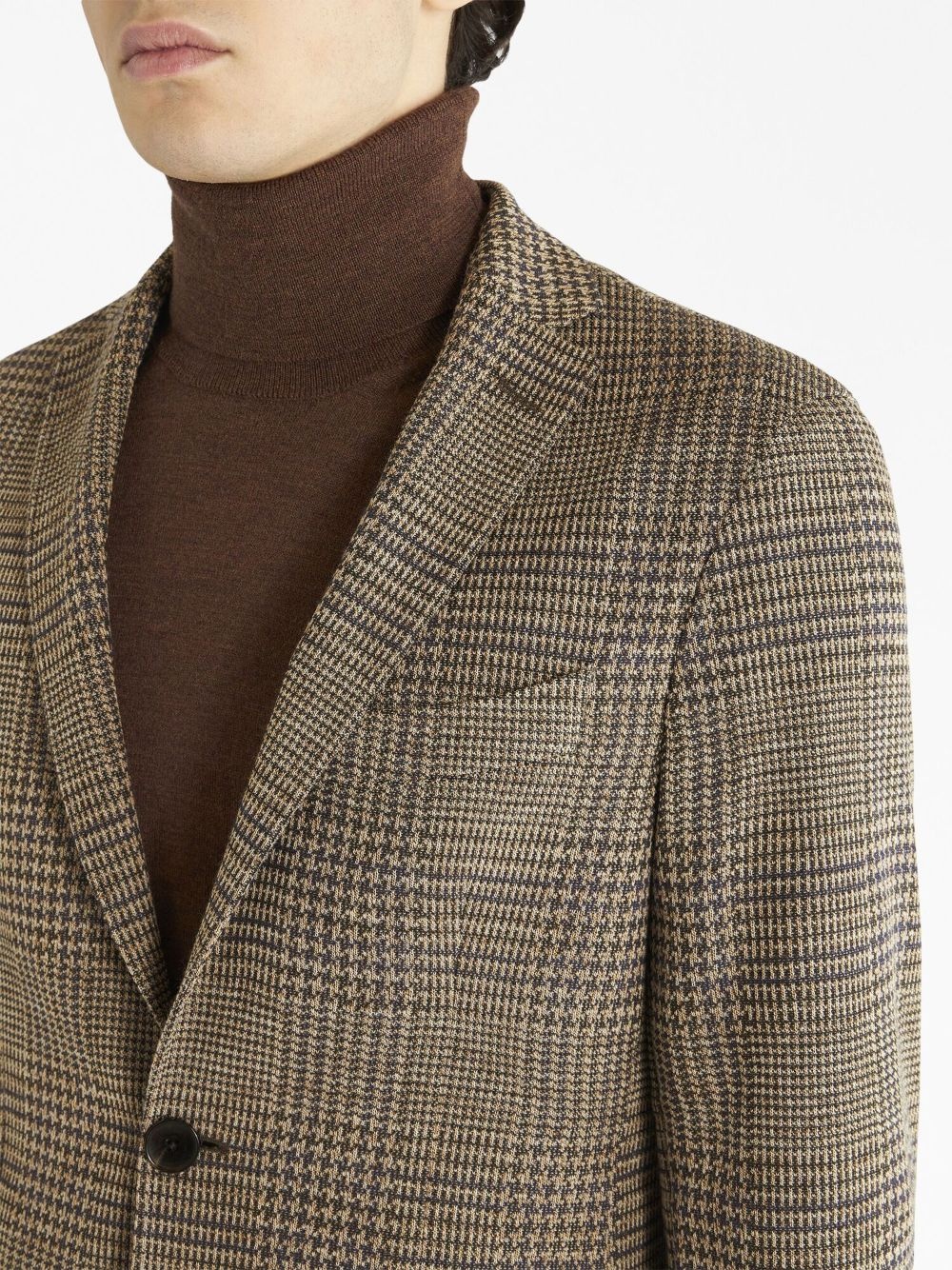 plaid-check pattern blazer - 4