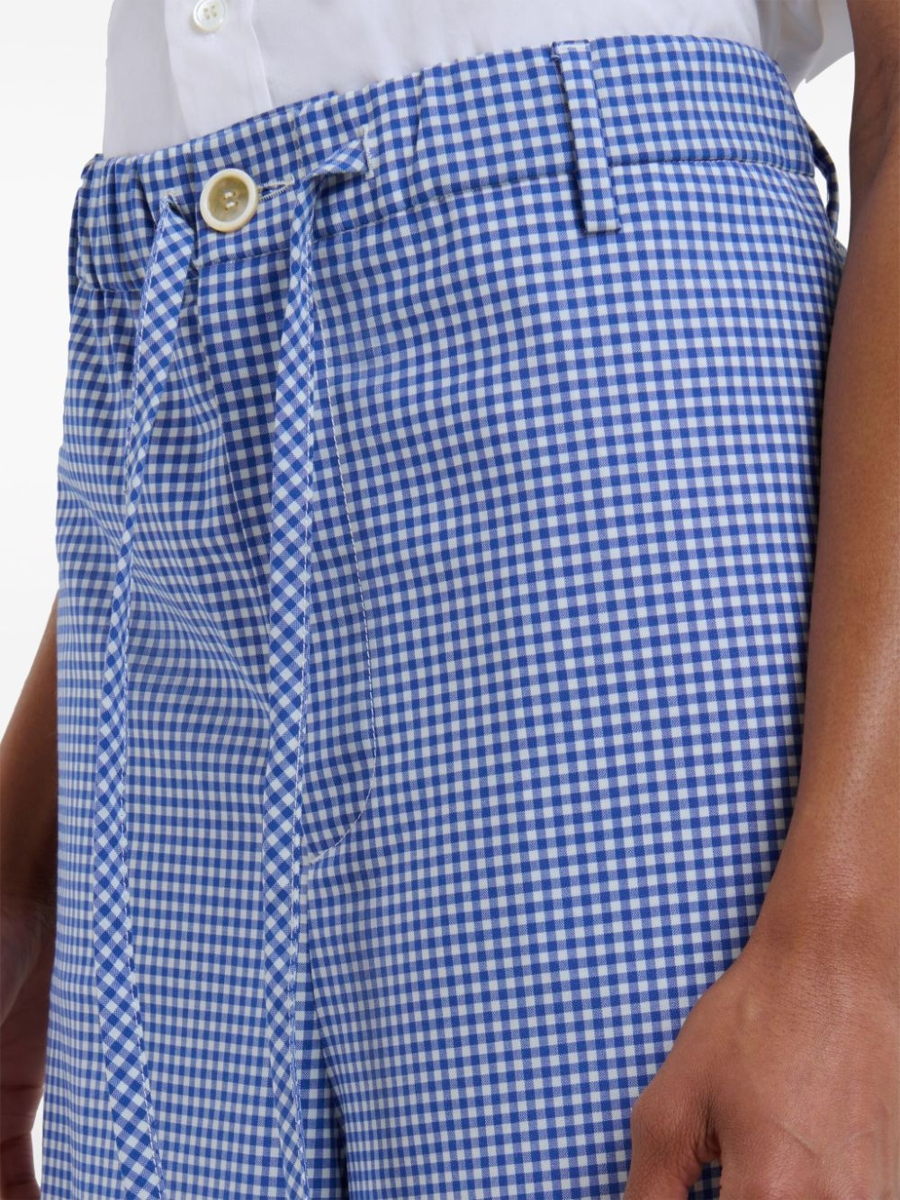 gingham-patterned trousers - 5