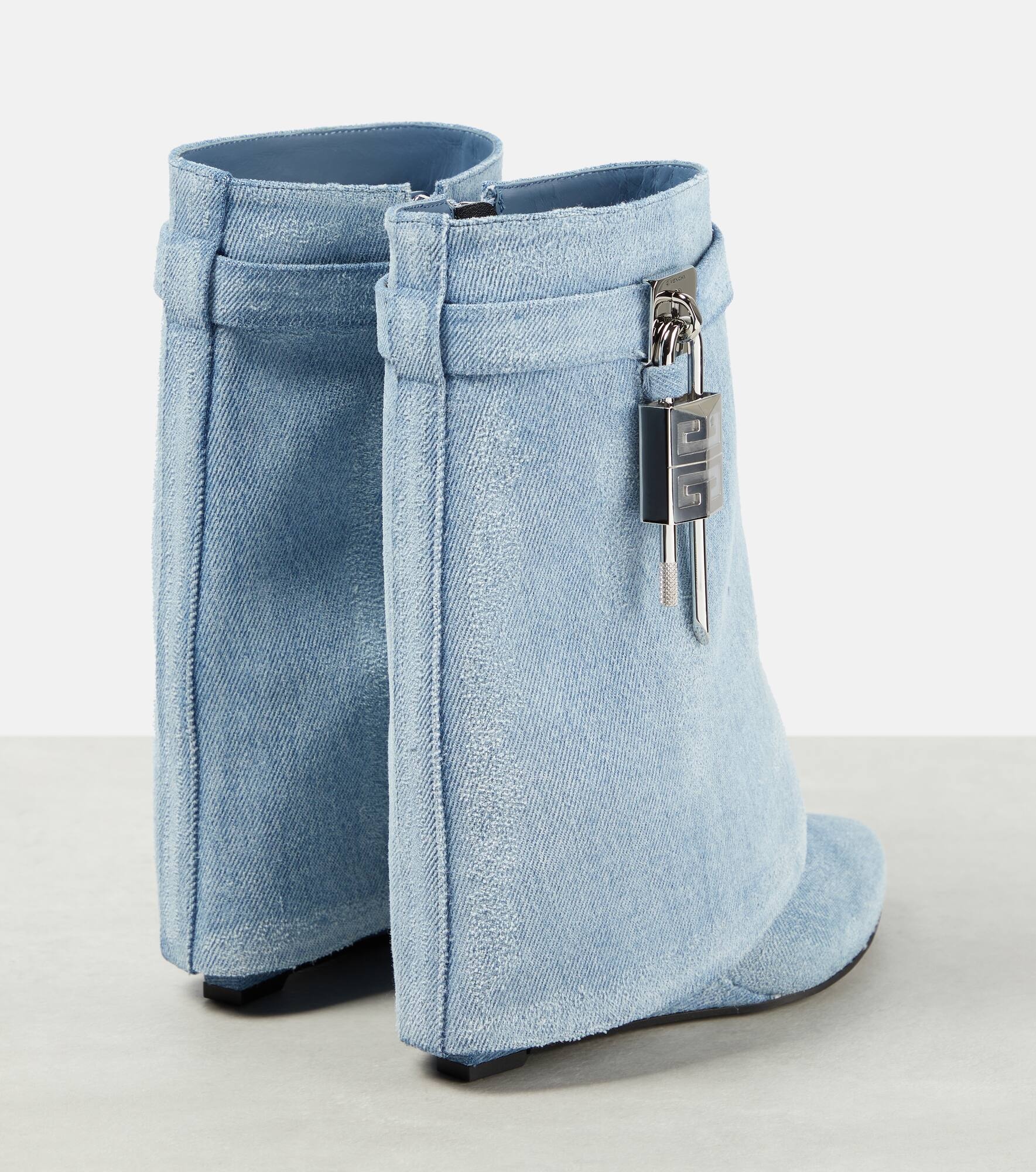 Shark Lock denim ankle boots - 2