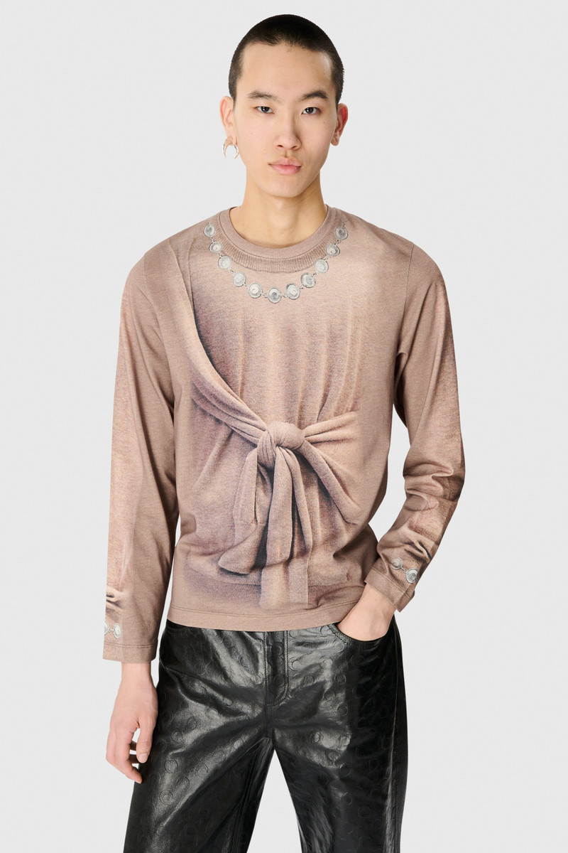 Marine Serre Trompe-L’Œil Knit Jersey Ls T-Shirt outlook