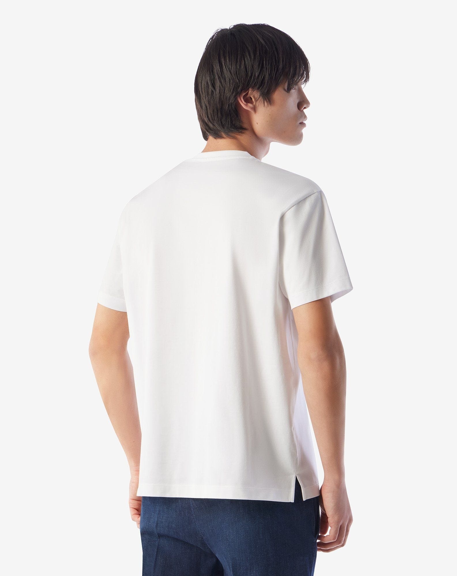 White crew neck cotton jersey t-shirt - 3