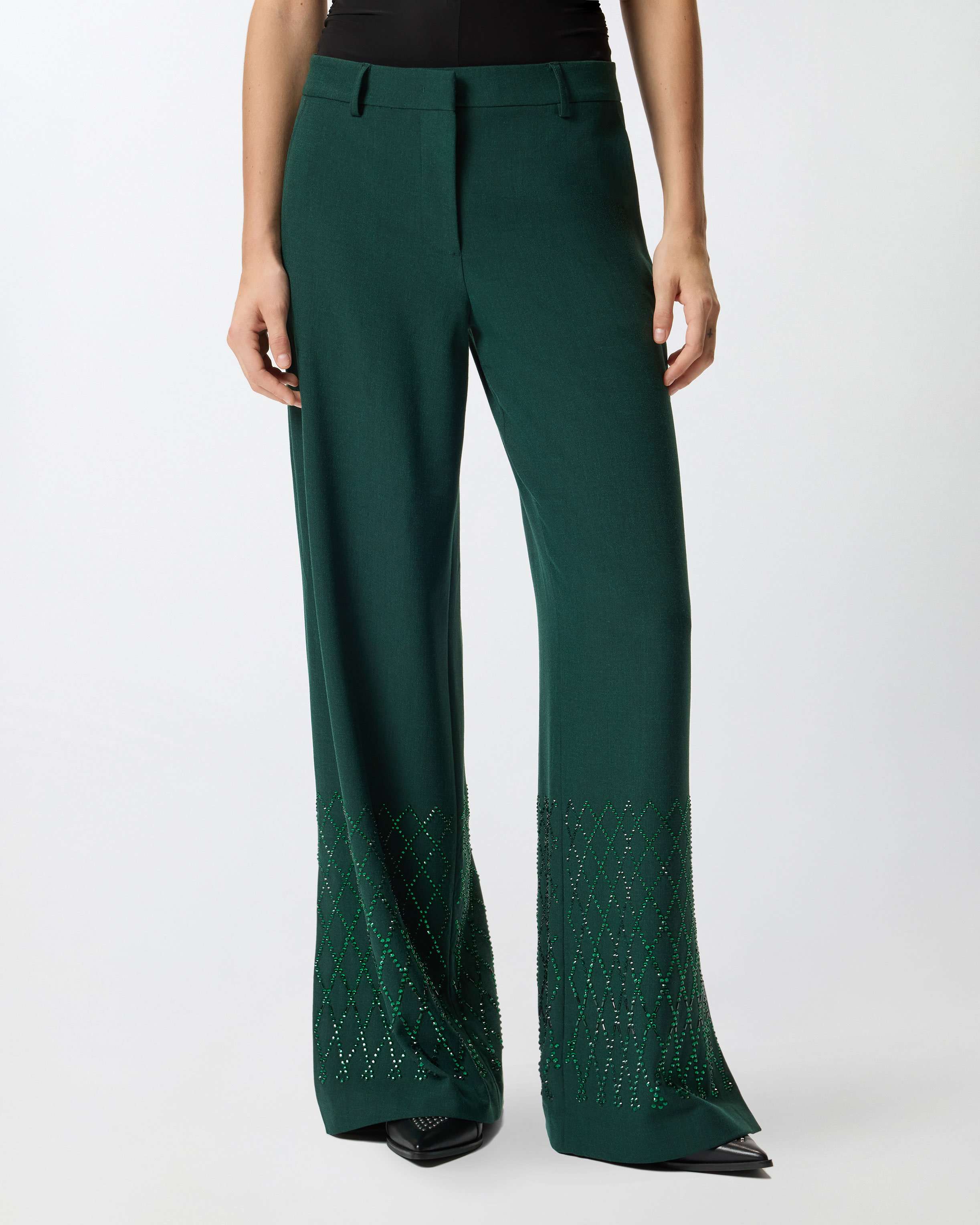 WIDE-LEG TROUSERS WITH RHINESTONES - 3