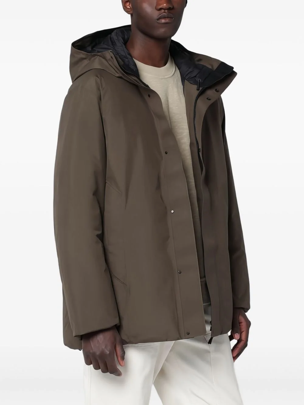 hooded down jacket - 1