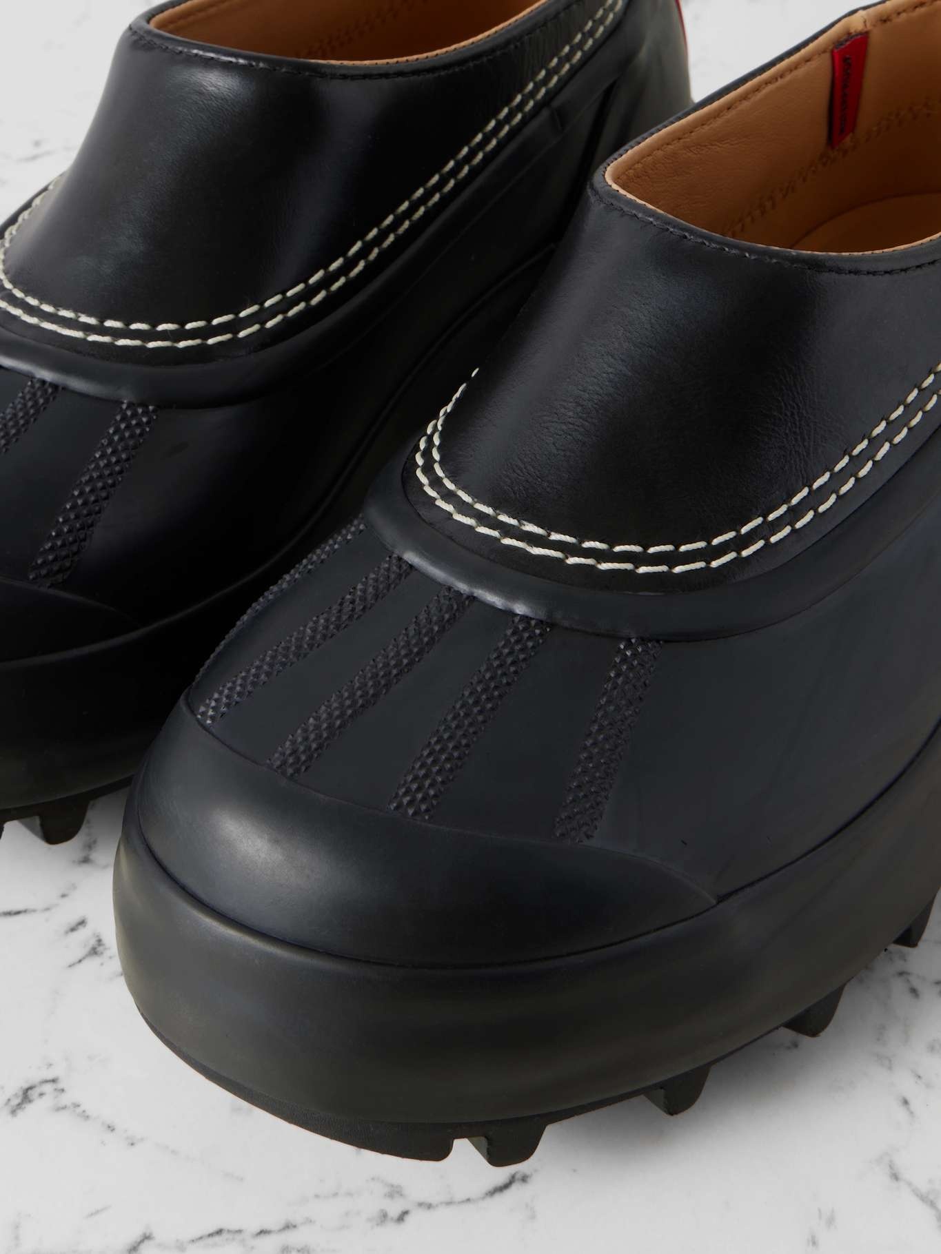 + SOREL Caribou rubber and leather platform mules Black - 4