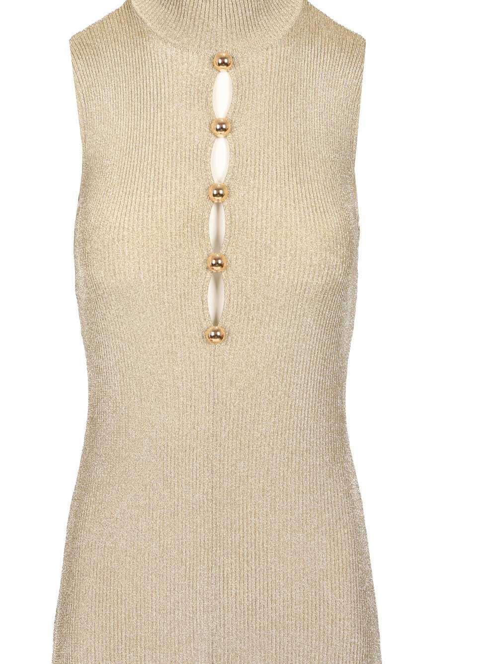 Long Knitted Dress Dresses Gold - 4