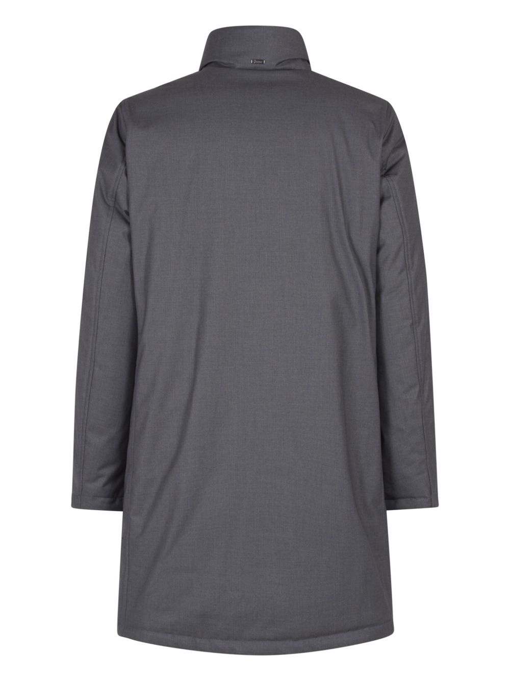 high-neck single-breasted coat - 2