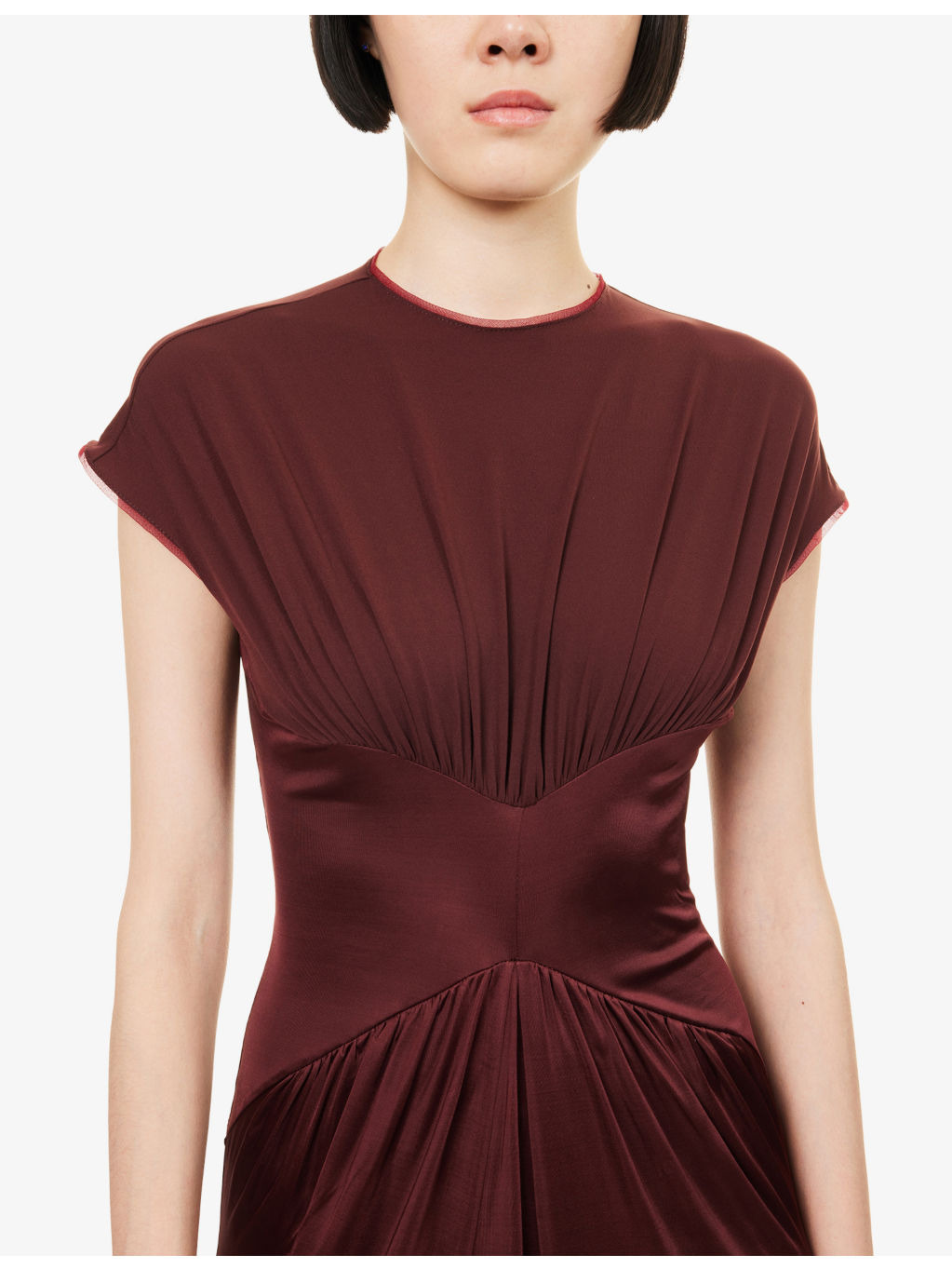 Cascading Cap-Sleeve Stretch-Jersey Maxi Dress - 5