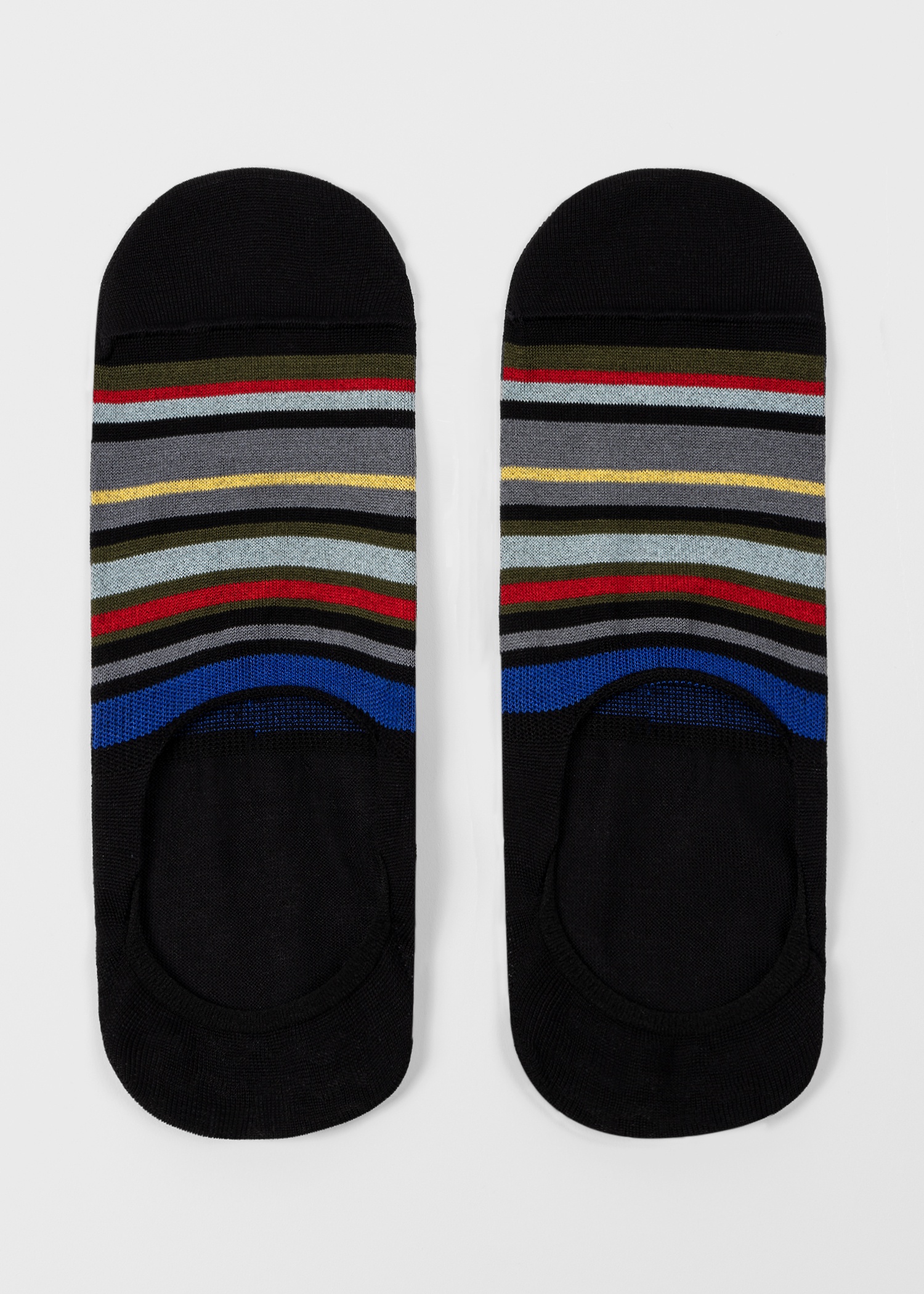 Black Bold 'Signature Stripe' Loafer Socks - 2
