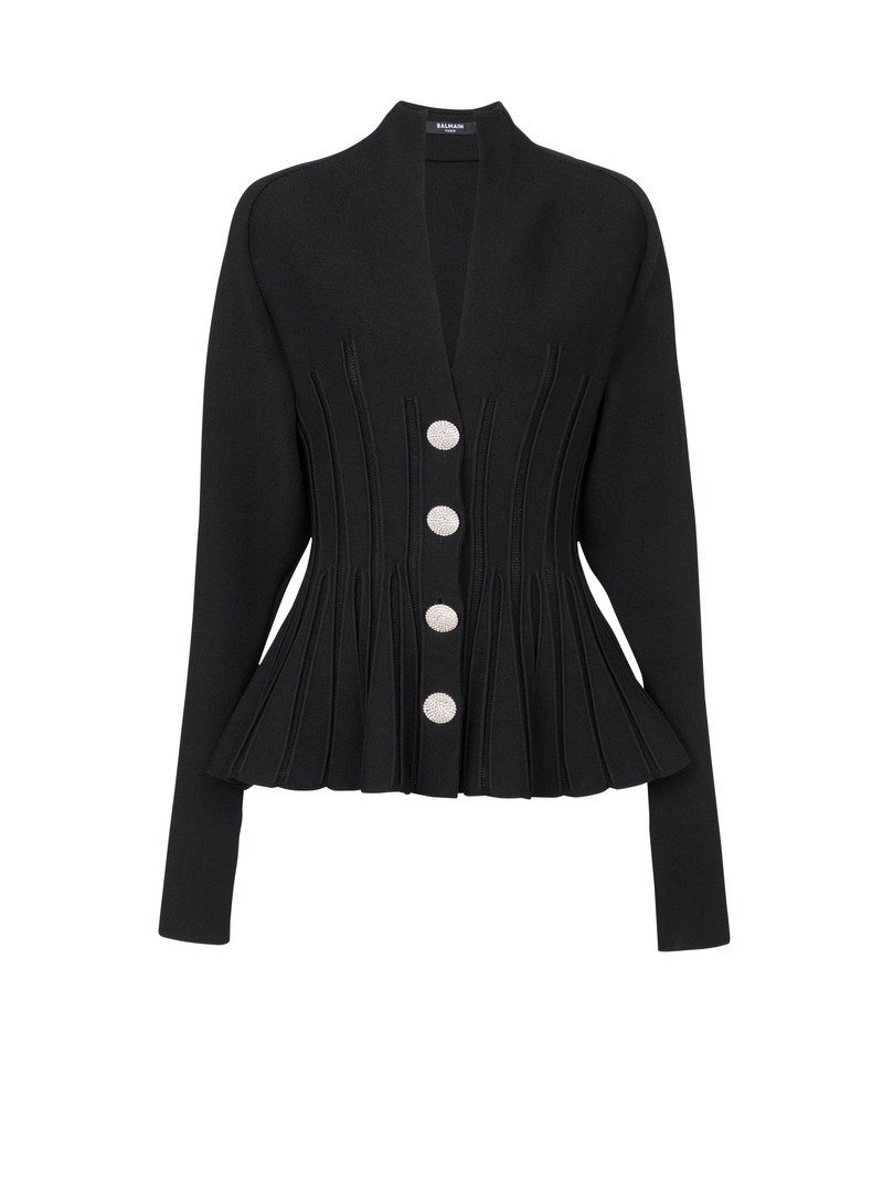 늑골 니트 peplum 카디건 1