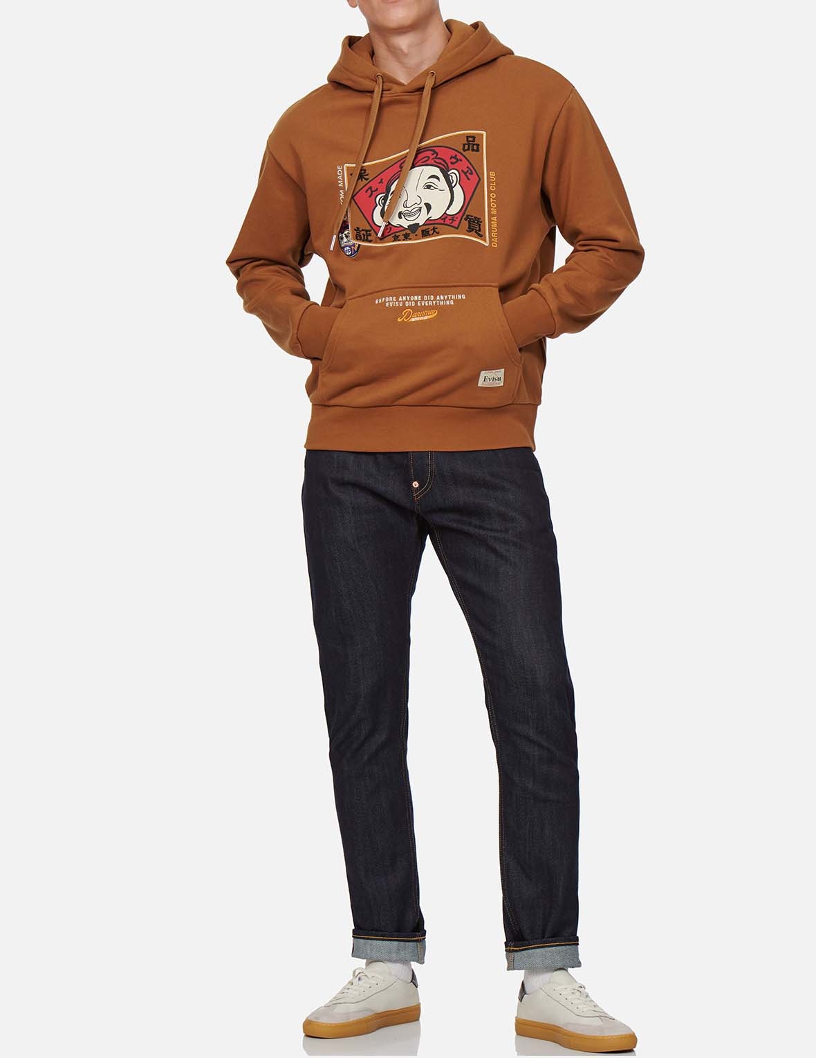 HOODED SWEATSHIRT WITH GODHEAD FLAG AND DARUMA EMBROIDERY - 5