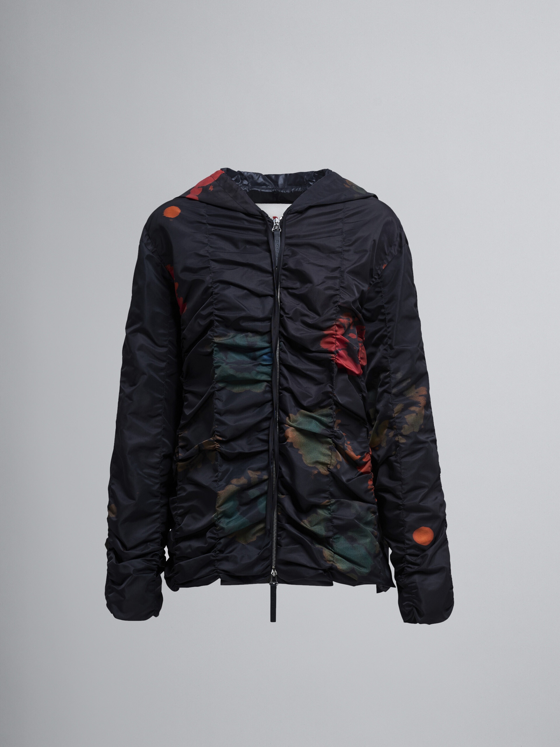 SUNFLOWER PRINT NYLON TWILL PARKA - 1
