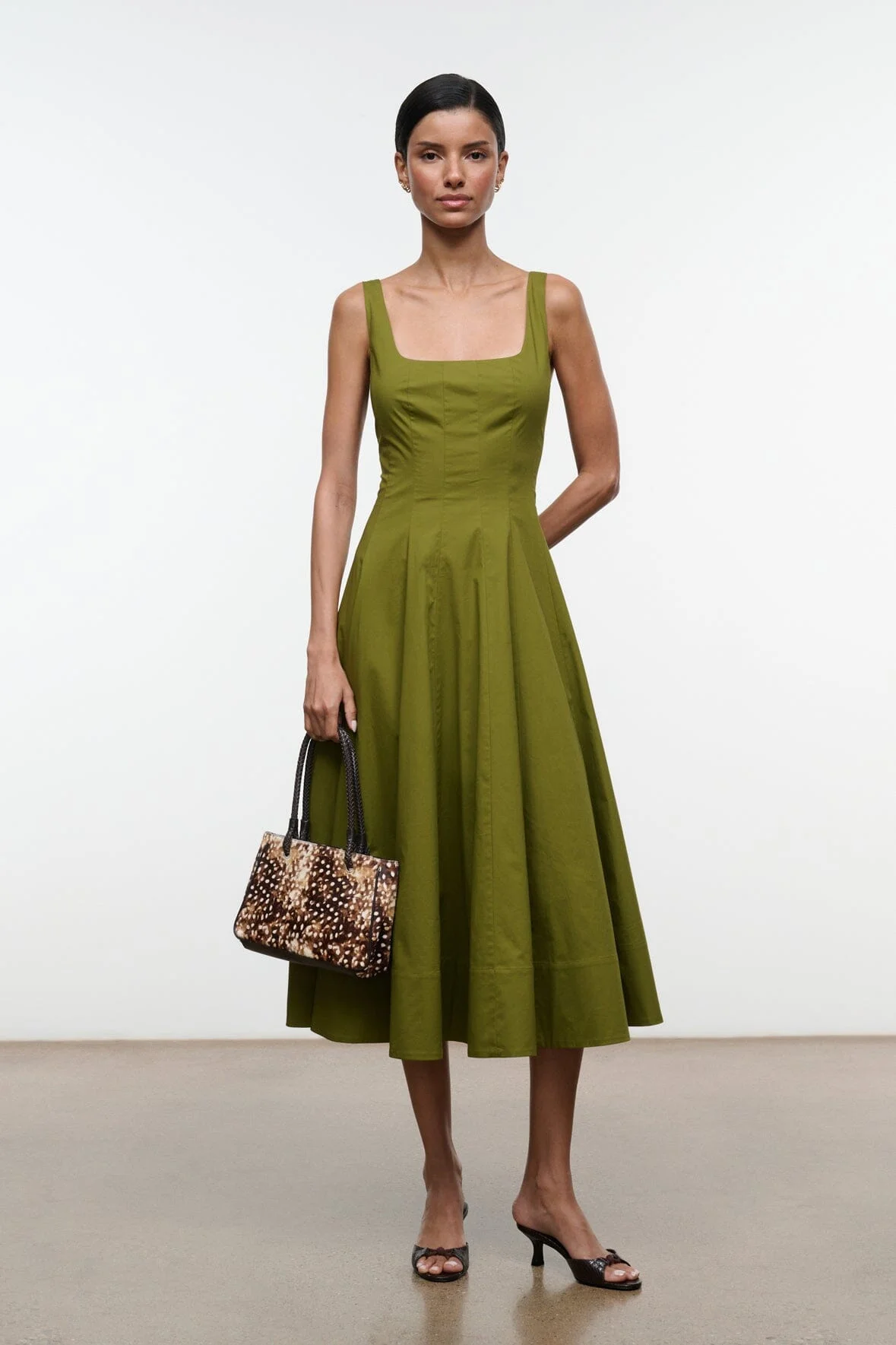 STAUD WELLS DRESS PEAR - 1