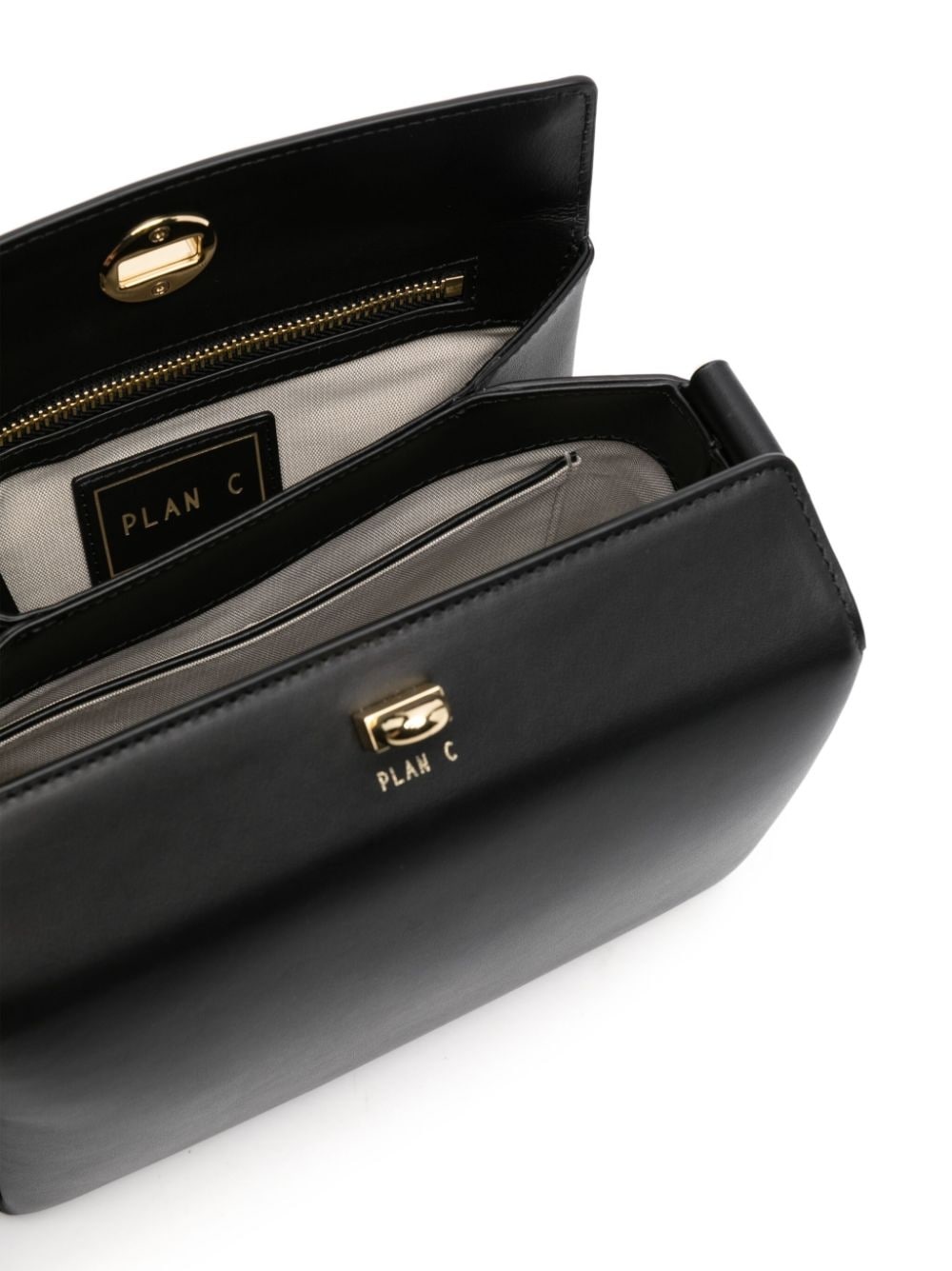 twist-lock leather shoulder bag - 5