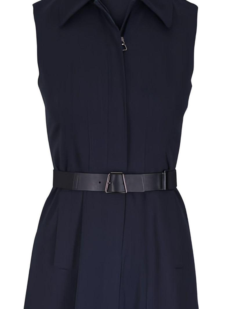 AKRIS collared belted midi dress outlook
