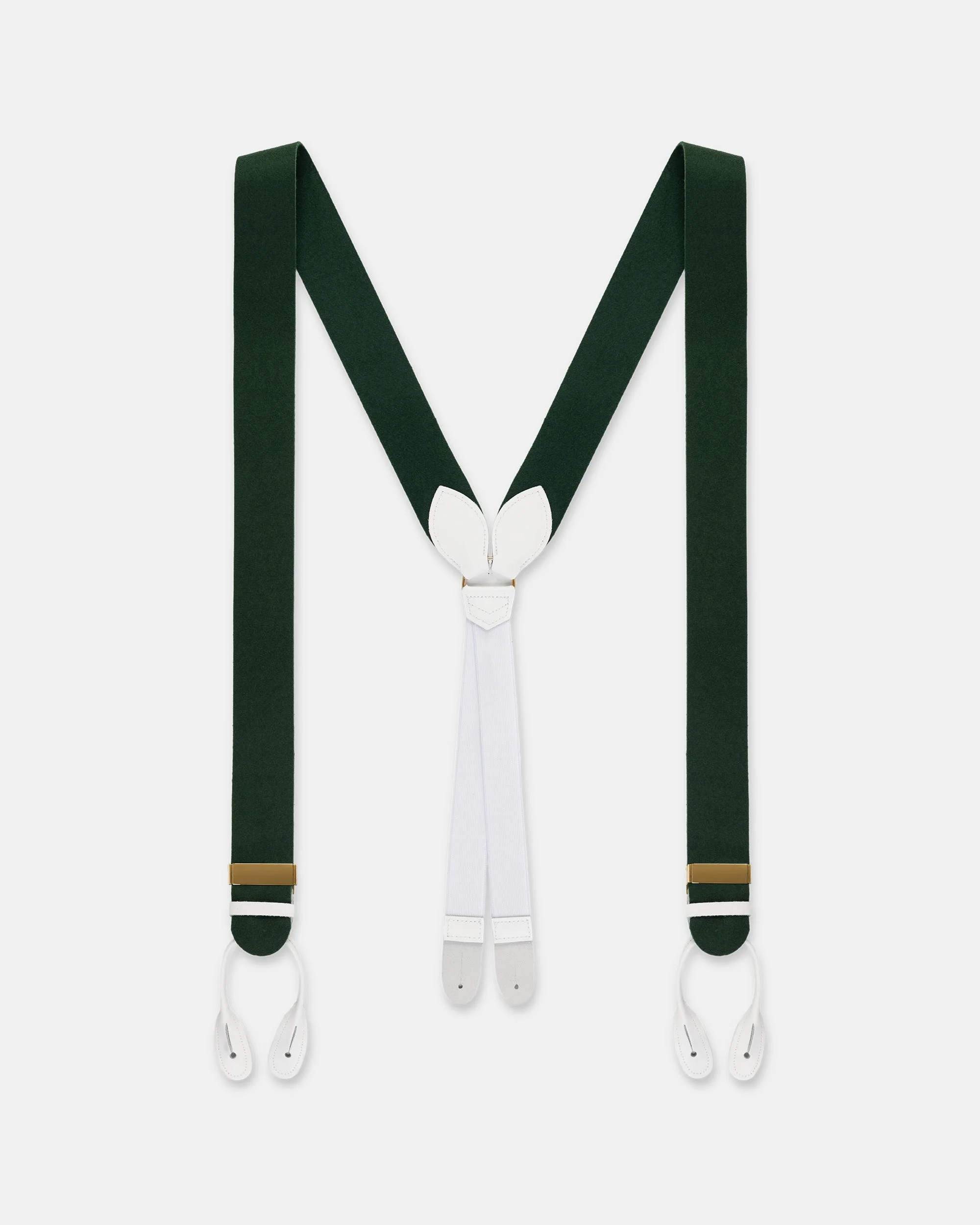 MADE-IN-ENGLAND GREEN WOOL BOXCLOTH BRACES - 1