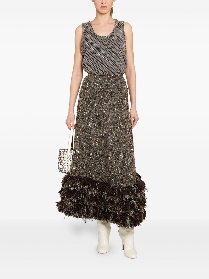 GIAMBATTISTA VALLI bouclé fringed skirt outlook