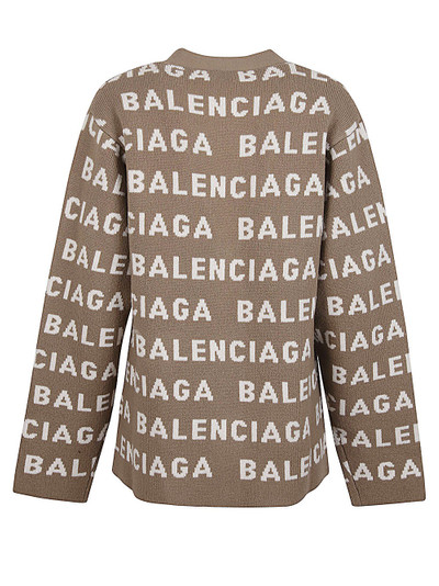 BALENCIAGA Allover logo wool cardigan outlook