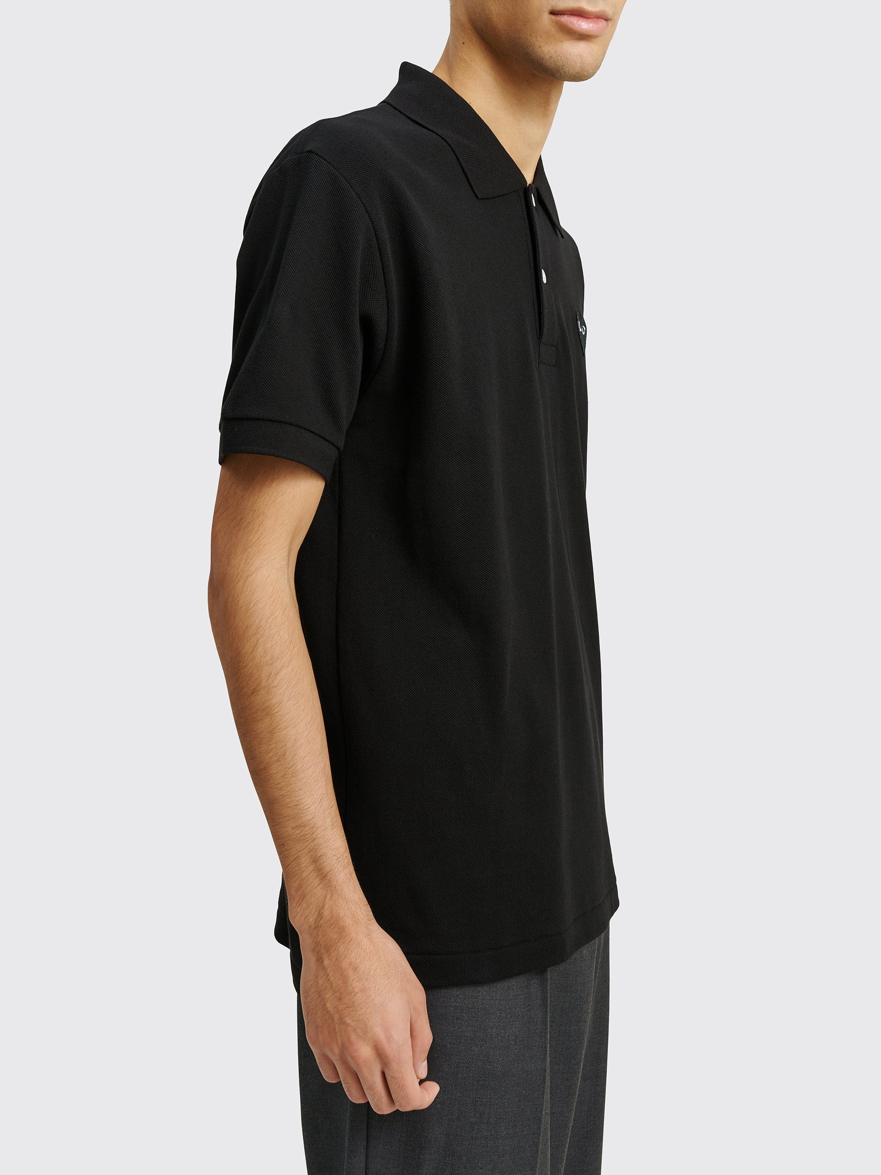 COMME DES GARÇONS PLAY SMALL HEART POLO T-SHIRT BLACK / BLACK - 6
