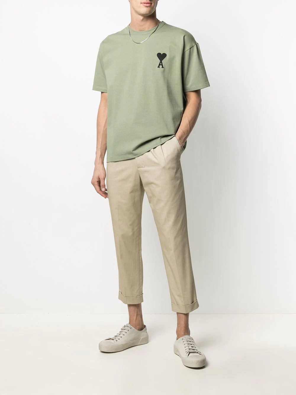 turn-up hem tapered chinos - 2