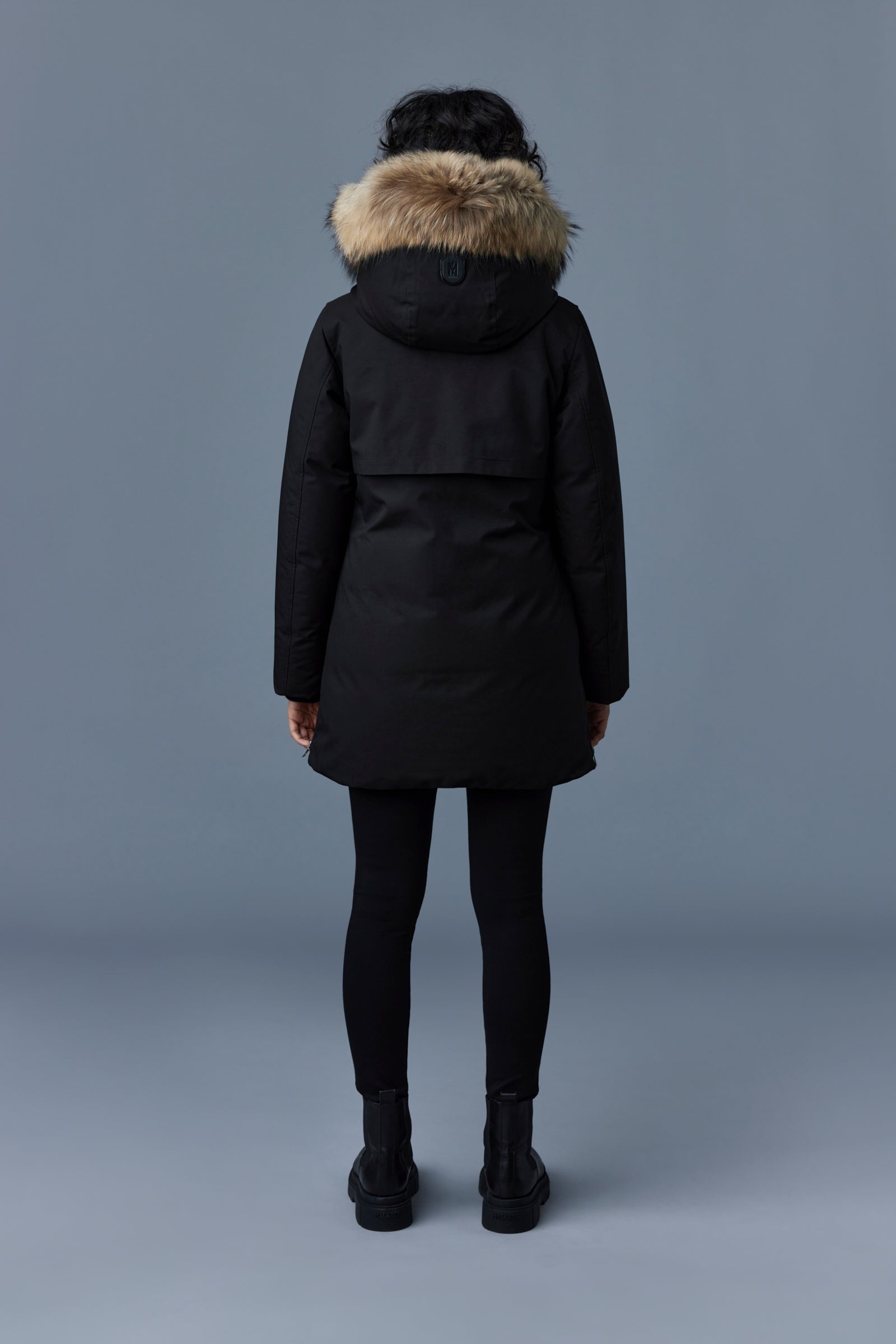 KINSLEE 2-in-1 oversized down parka with bib and natural fur - 4