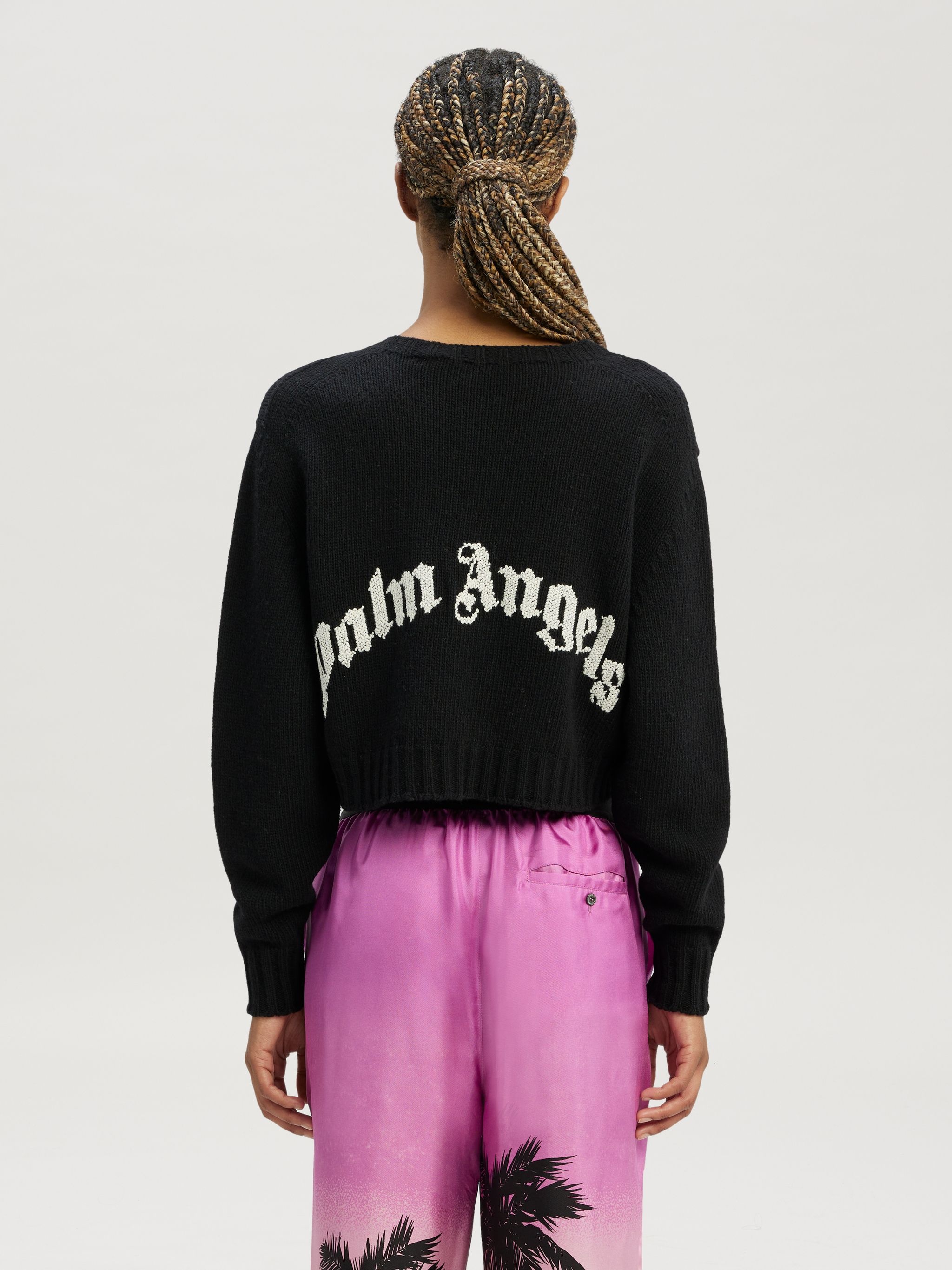 Curved Logo Cropped Sweater - 5
