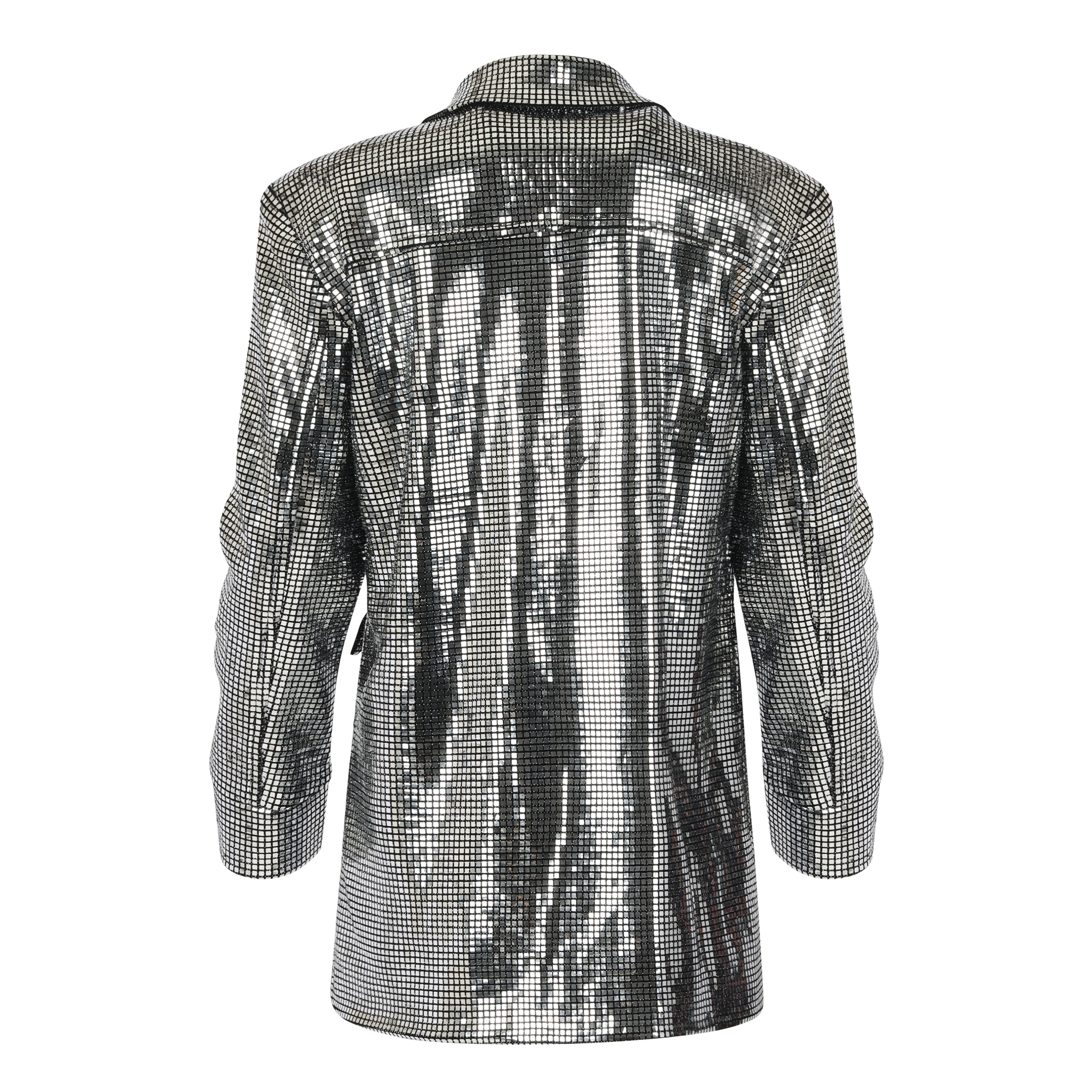 Silver Disco Ball Boyfriend Blazer - 2