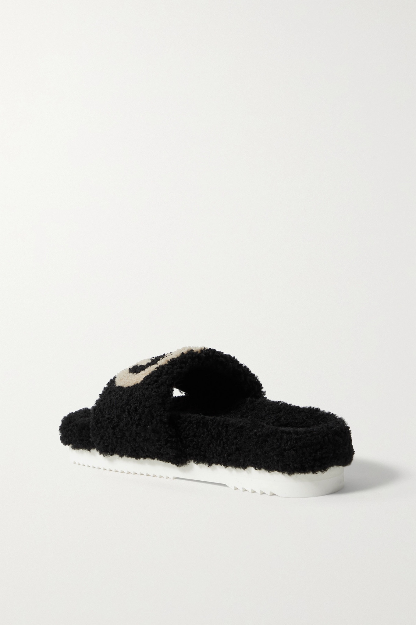 Eileen logo-print shearling slides - 3