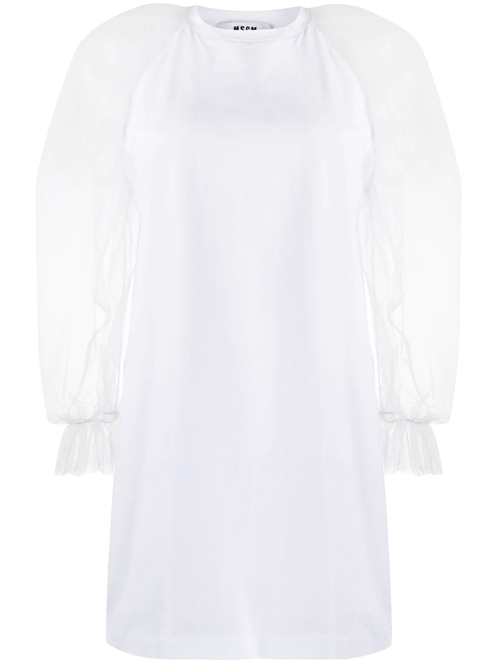 ruffle sleeve jersey dress - 1