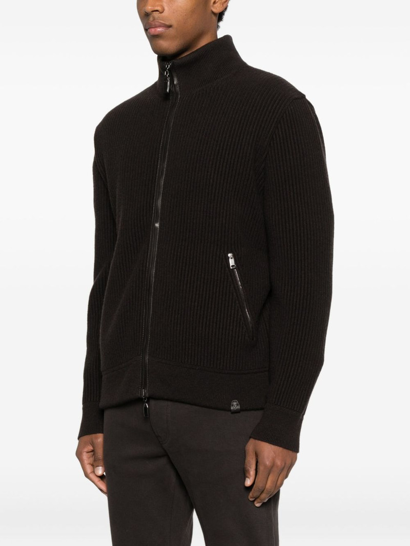zip-fastening ribbed cardigan 3
