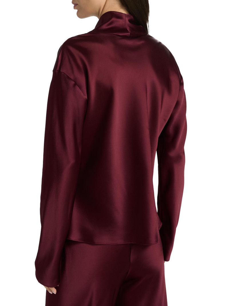 Women's Barb Satin Cowlneck Top - Bordeaux 5
