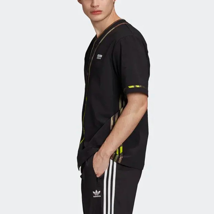 adidas originals Athleisure Casual Sports Breathable Short Sleeve Shirt Black GK5912 - 4