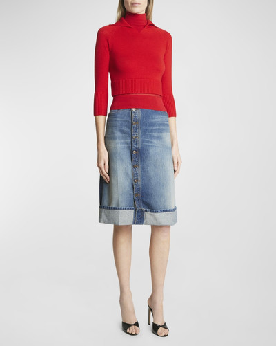Victoria Beckham Wool Double Layer Top with Sheer Underlay outlook