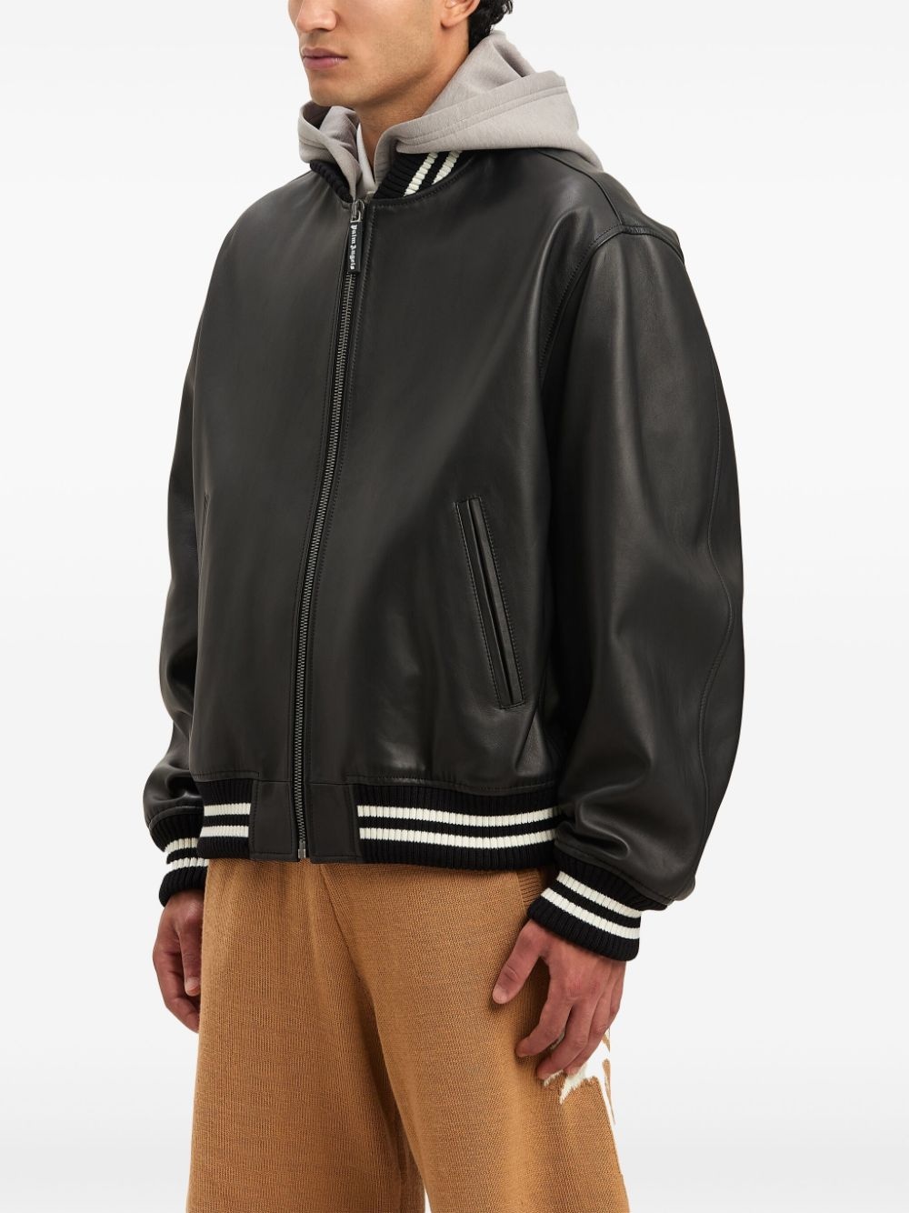 curved-logo bomber jacket - 4