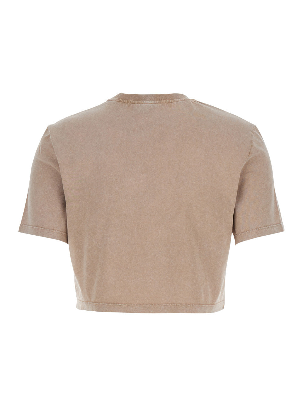 Fendi Women Beige T-Shirt With Cropped Design And Raised Logo On The Front In Cotton Woman - 2