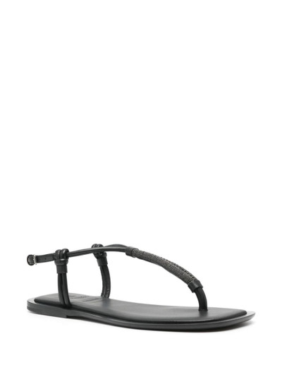 Brunello Cucinelli Monili-chain leather sandals outlook