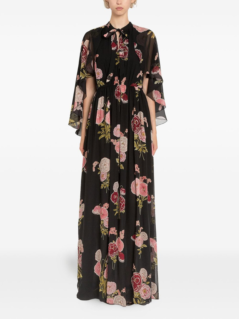 GIAMBATTISTA VALLI tie-neck floral maxi dress outlook