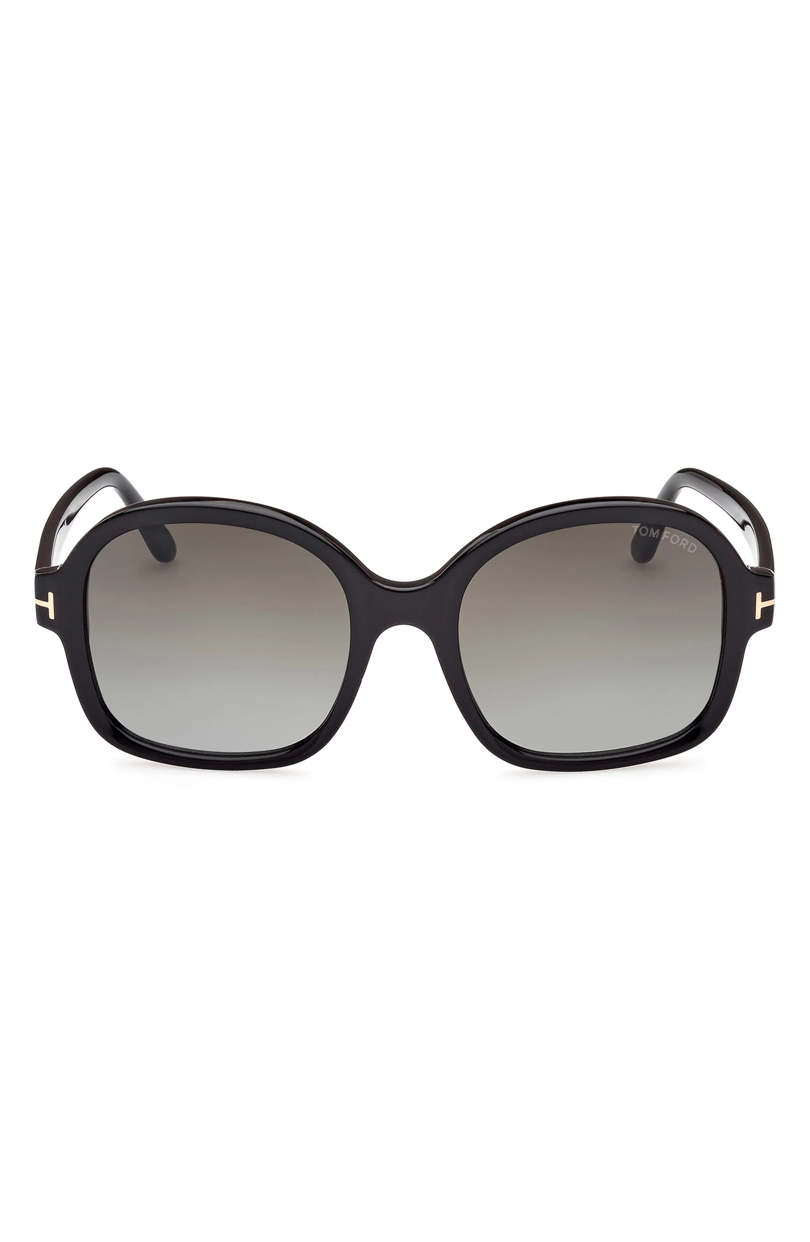 Hanley 57mm Gradient Butterfly Sunglasses in Shiny Black /Gradient Smoke - 1