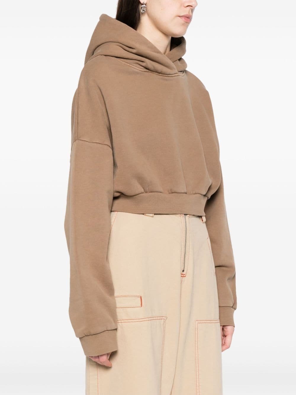 organic-cotton cropped hoodie - 3