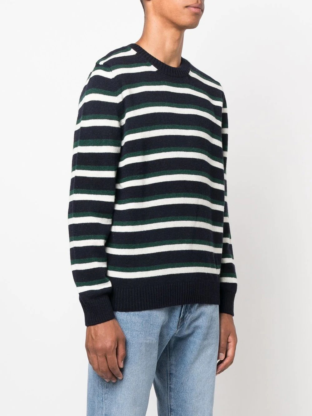 striped fine-knit jumper - 4