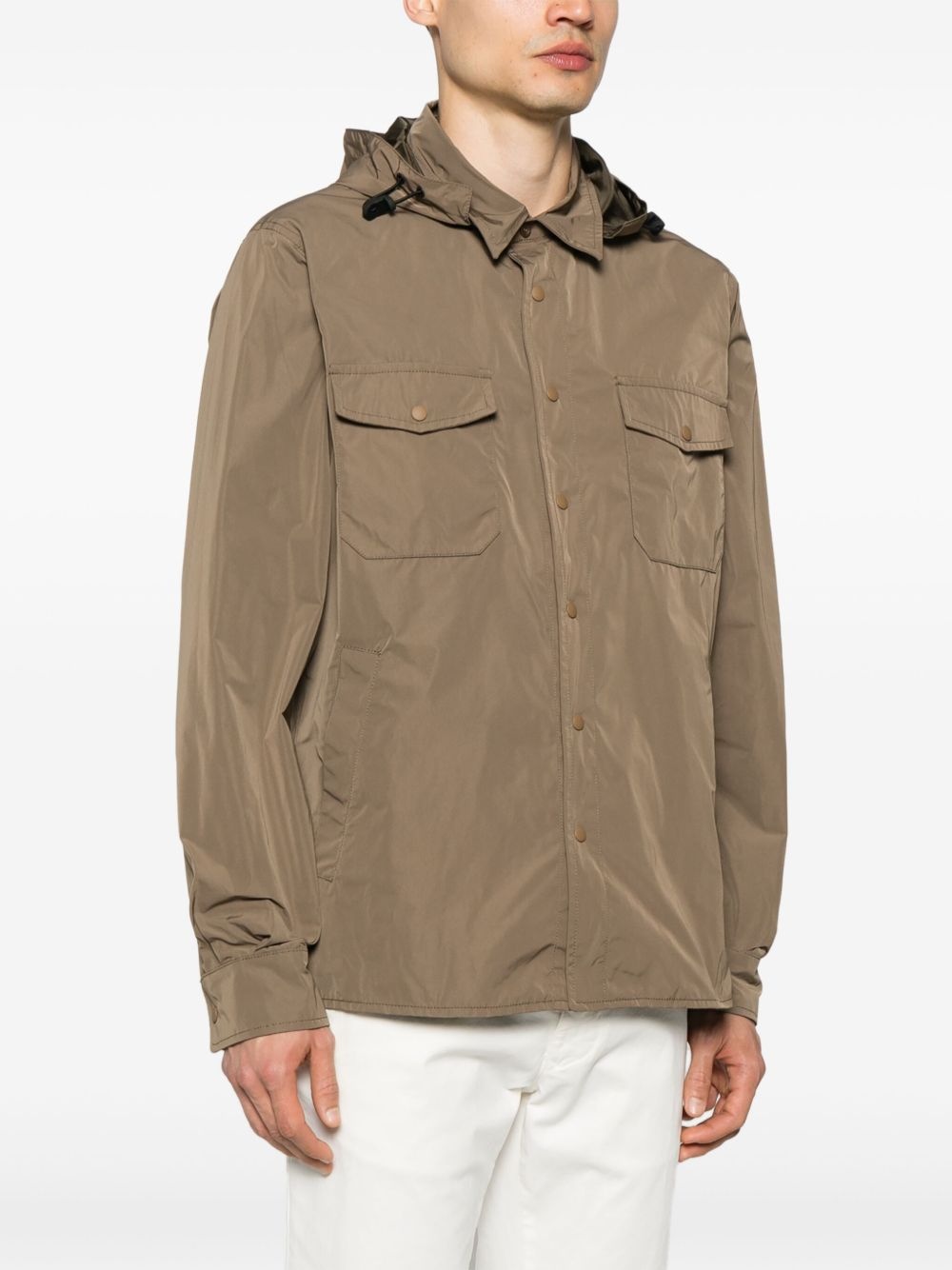 detachable-hood shirt jacket - 3