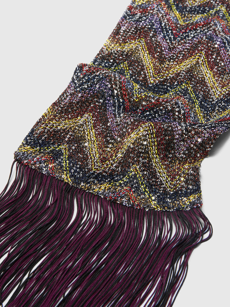 Missoni Lamé knit scarf with fringes and sequins outlook
