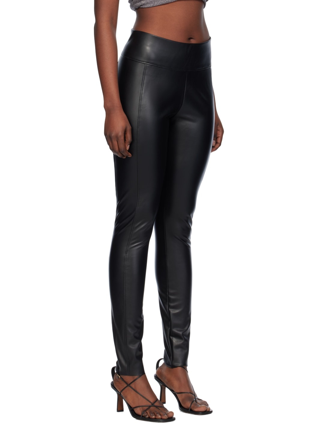 Black Edie Forming Faux-Leather Leggings - 2