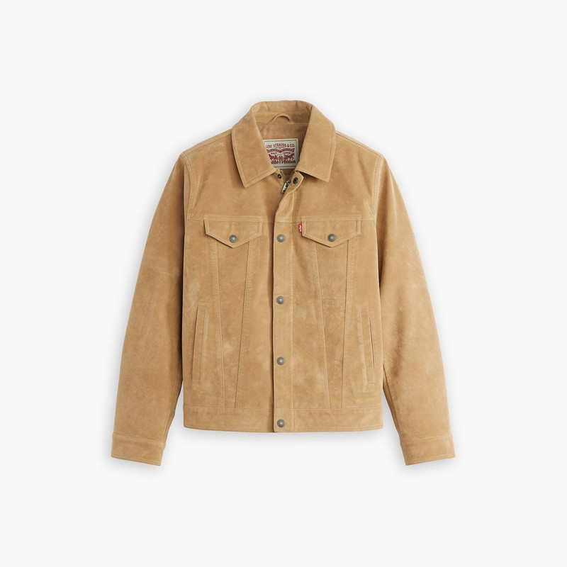 VINTAGE FAUX COW SUEDE TRUCKER JACKET 1