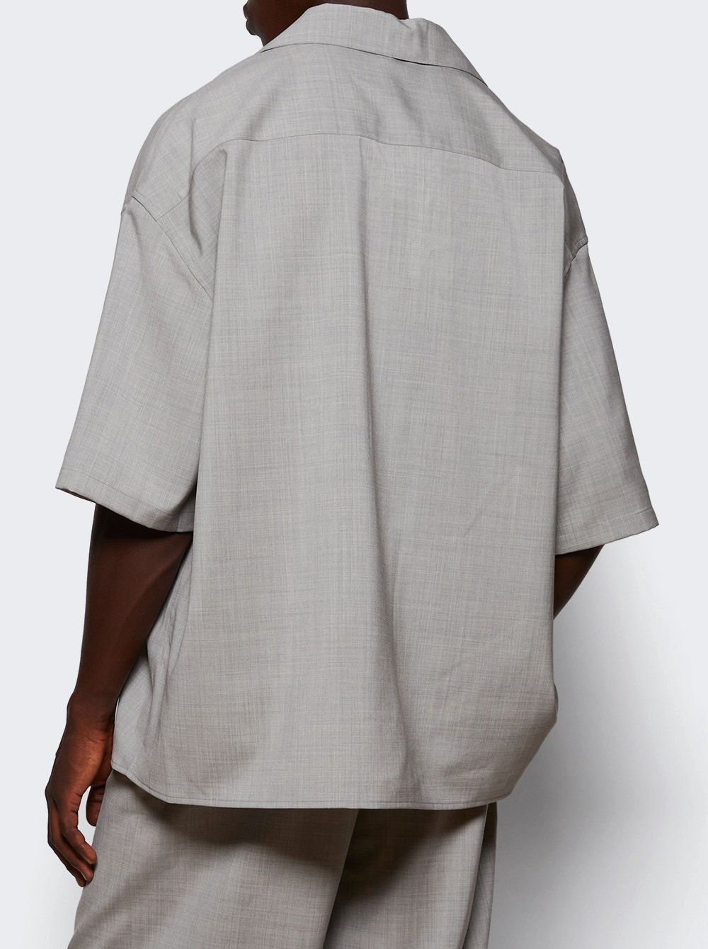 Wool Short Sleeve Shirt Grey - 4