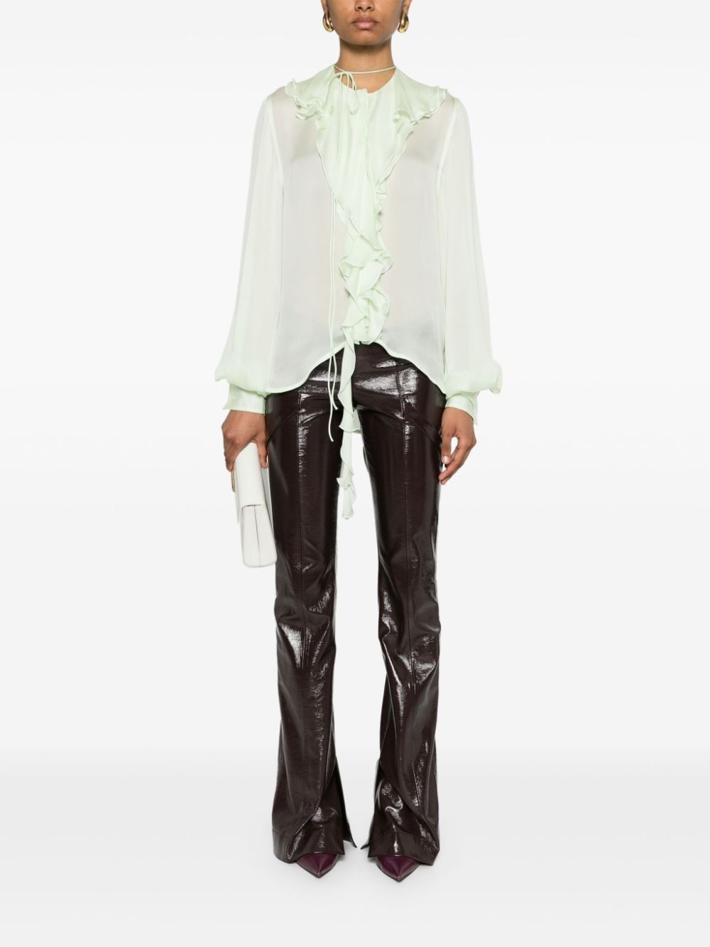 Romantic semi-sheer ruffled shirt - 2