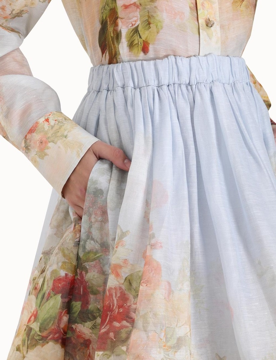 【Zimmermann】LUMINOSITY MIDI SKIRT シルクリネン スカート Zimmermann LUMINOSITY MIDI SKIRT | REVERSIBLE